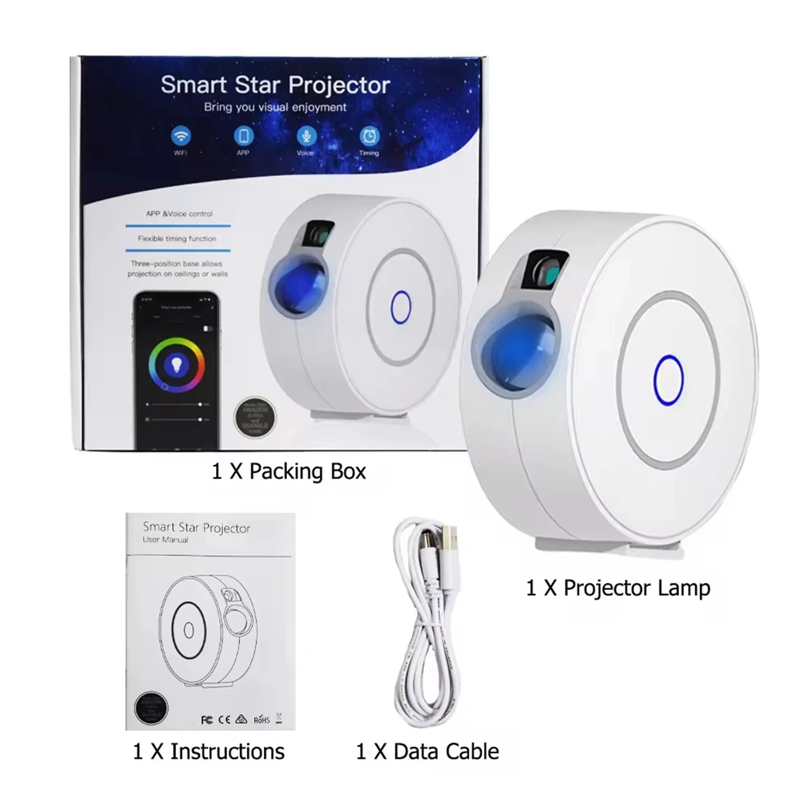 Intelligent Aurora Galaxy Starry Sky Projector