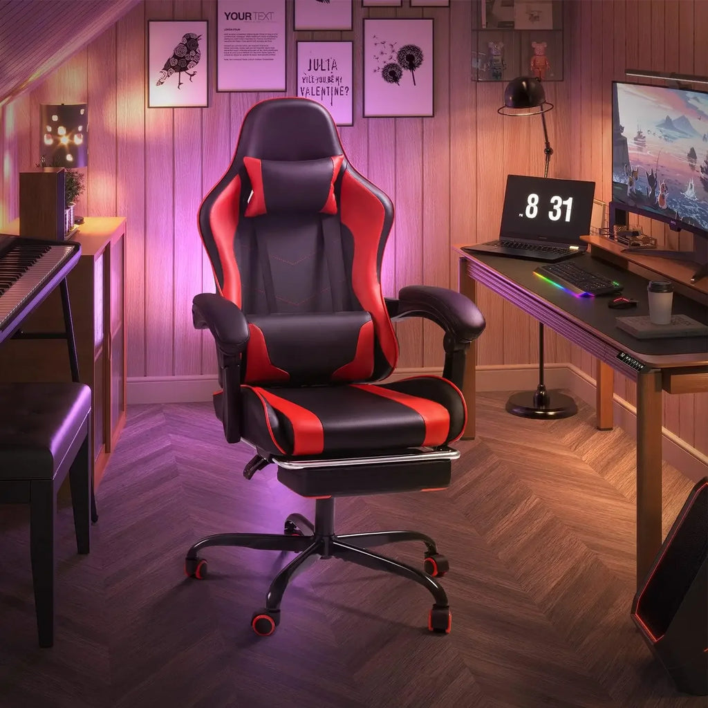 Gaming Chair with Footrest