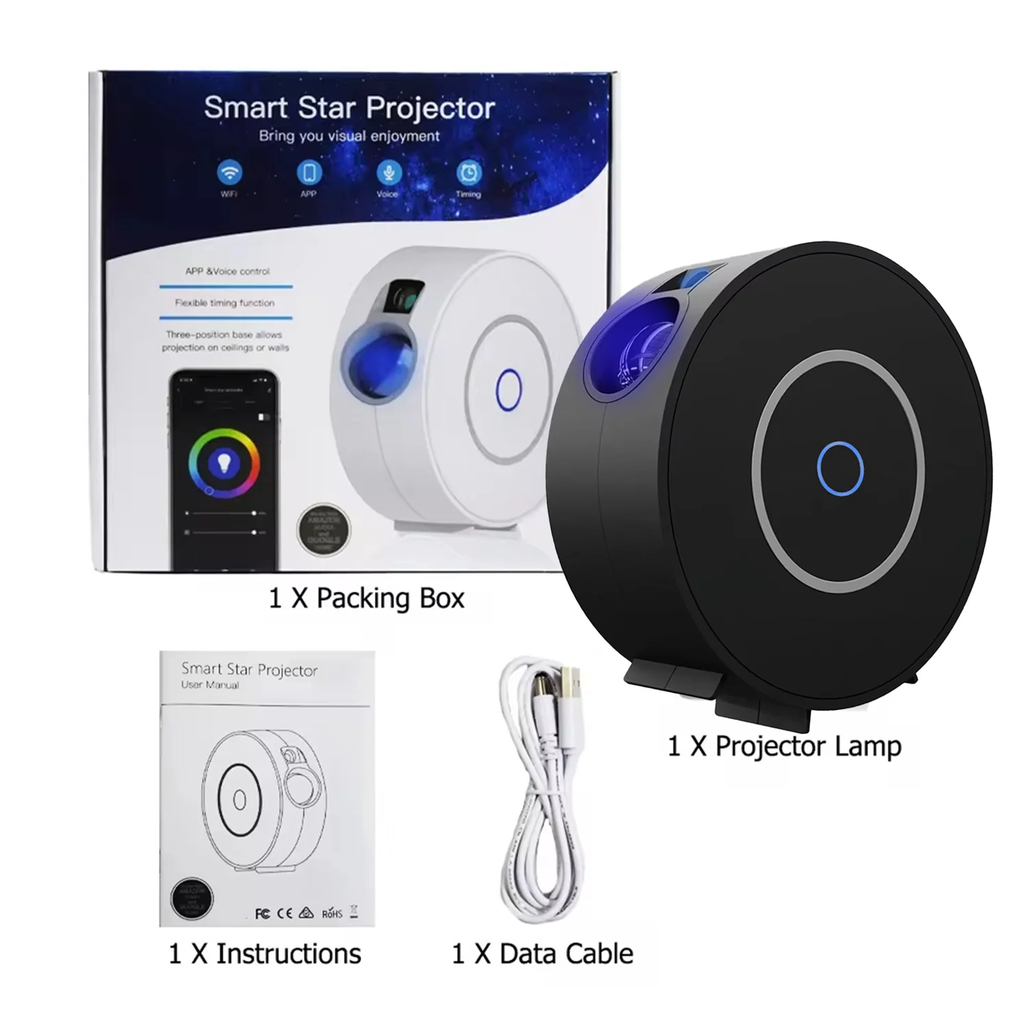 Intelligent Aurora Galaxy Starry Sky Projector