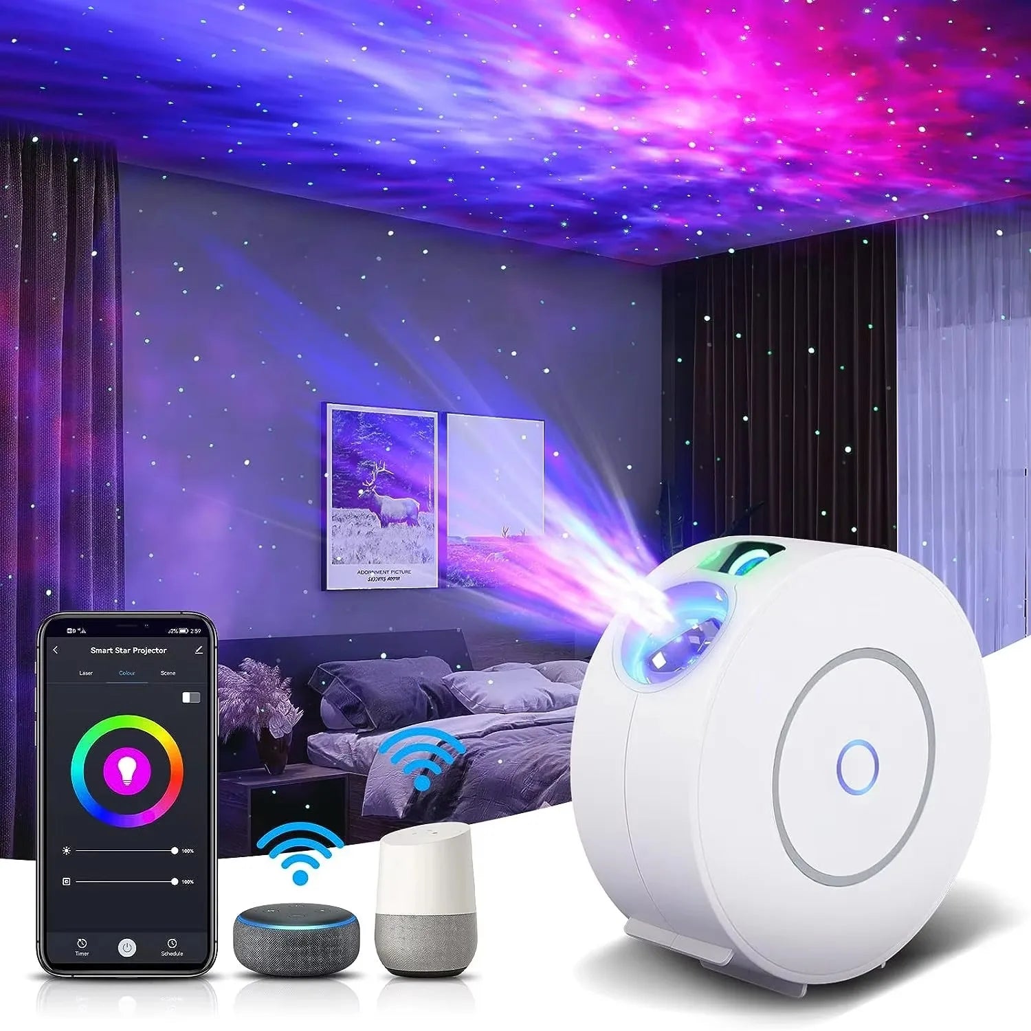 Intelligent Aurora Galaxy Starry Sky Projector